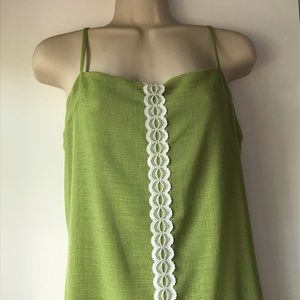 Bright Green Linen & Silk Boutique Designer Dress
